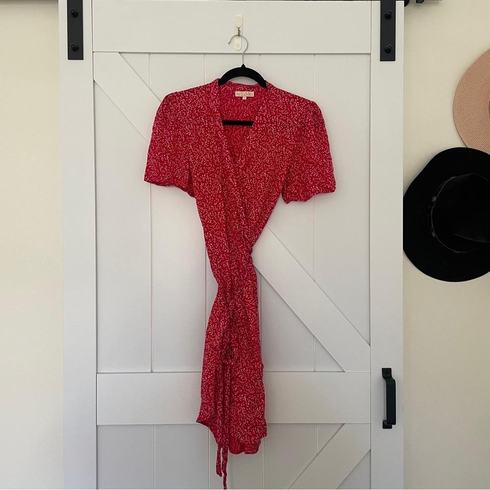 By TiMo Red Floral Wrap Dress